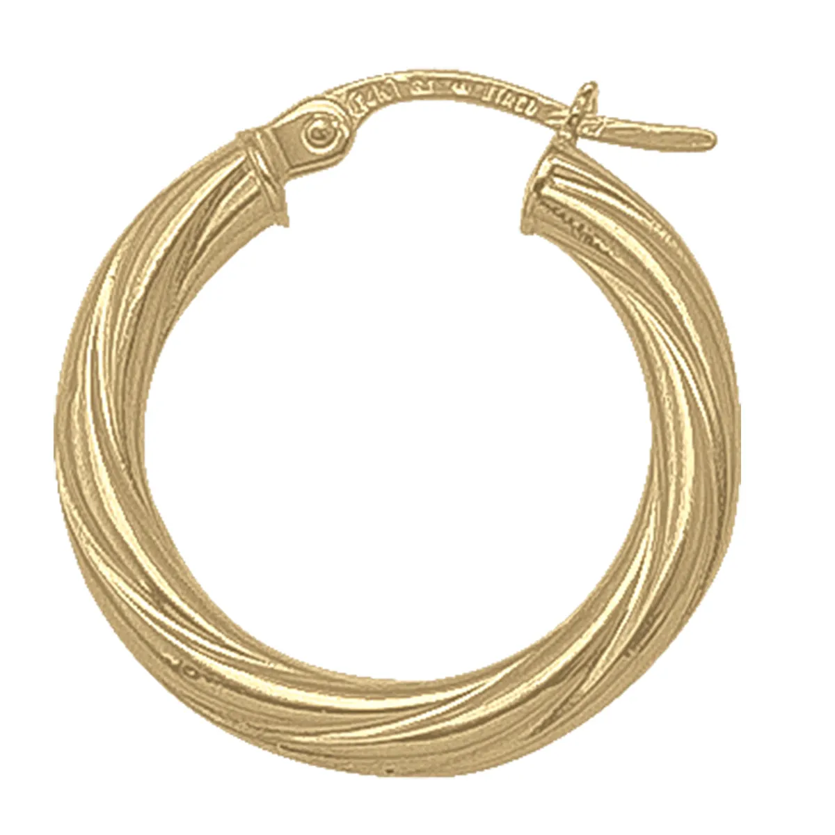 10K Yellow Gold Medium Twist Hoops