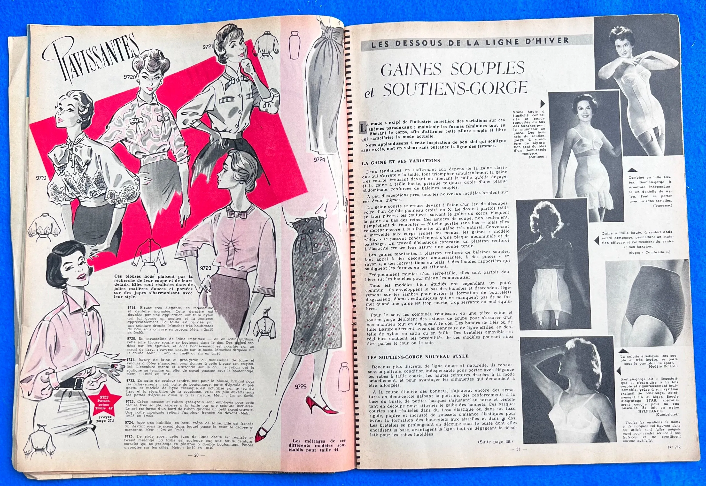 25th December 1958 French Women's Magazine Femmes d'Aujourd'hui with Pattern