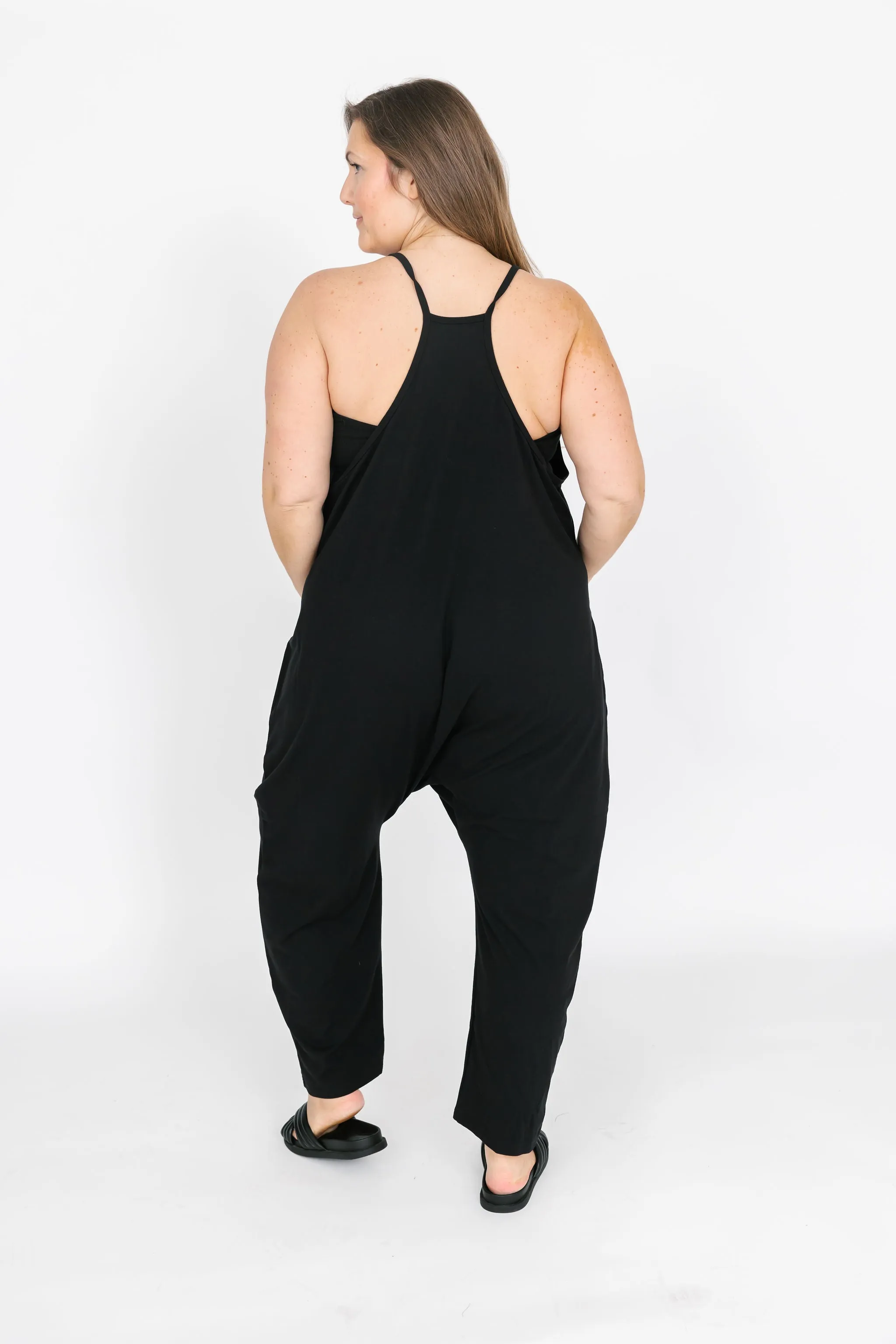 Abigael Romper in Midnight Black