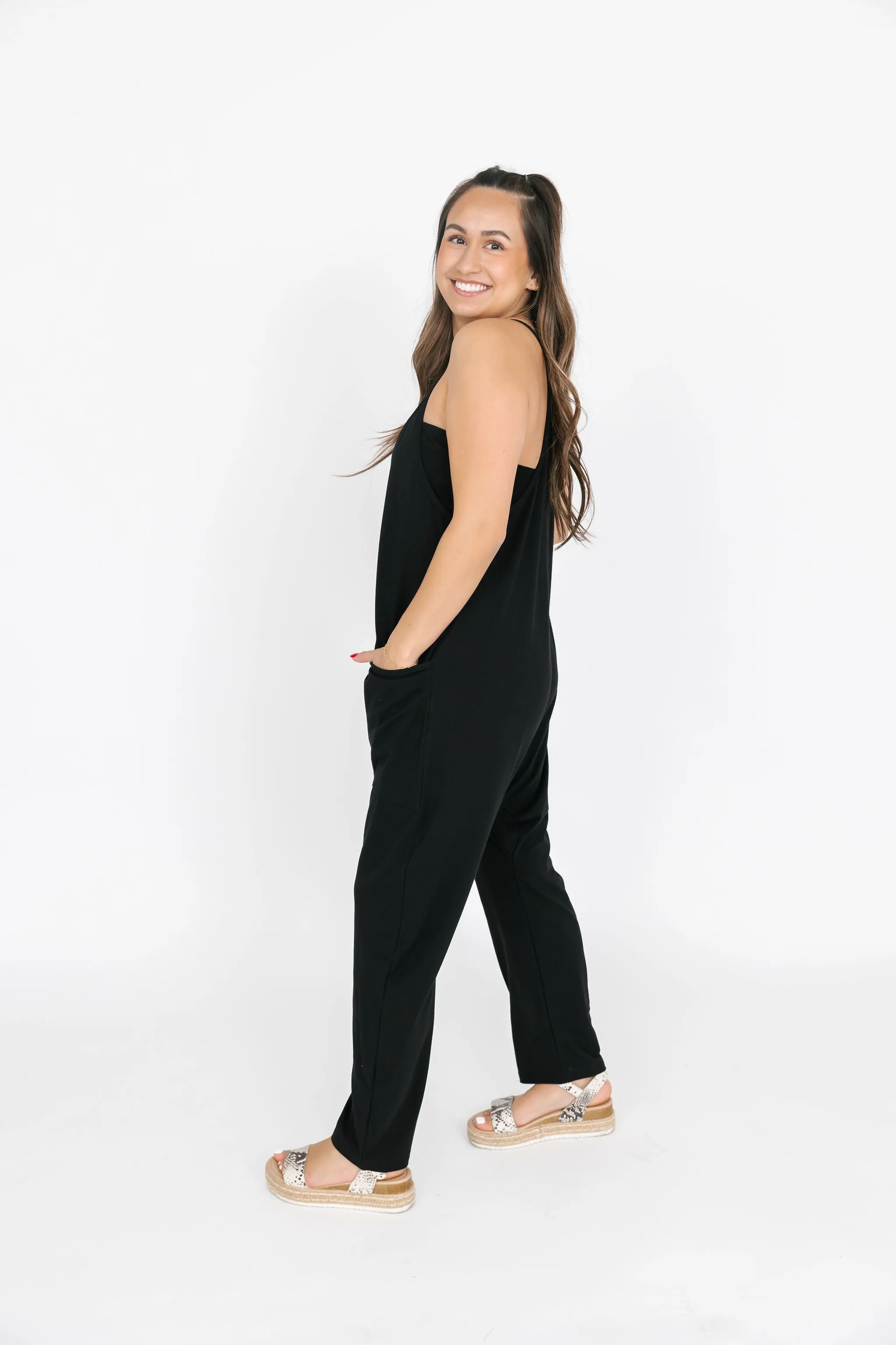 Abigael Romper in Midnight Black