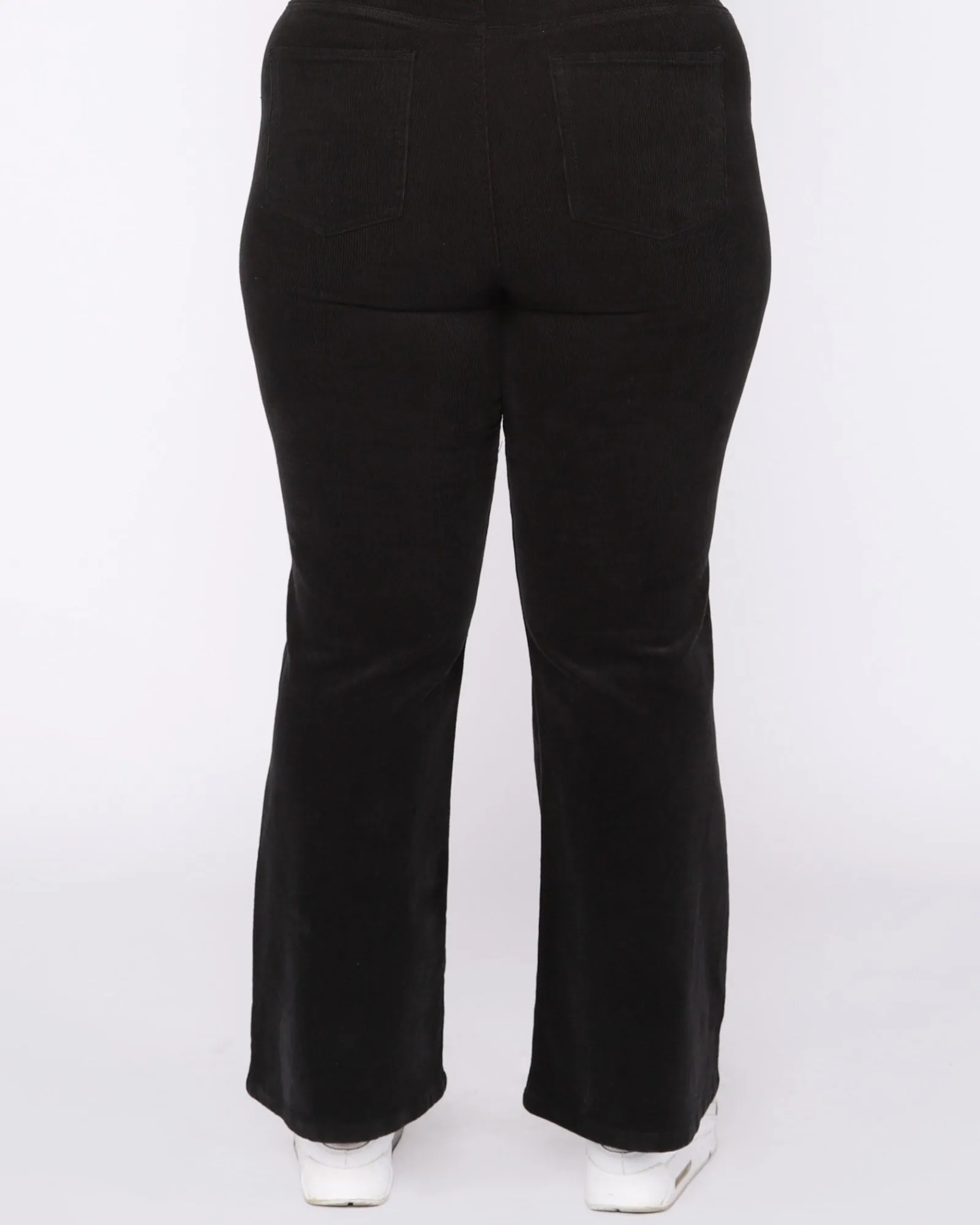 Ava High Rise Corduroy Trousers | Black / Ivory