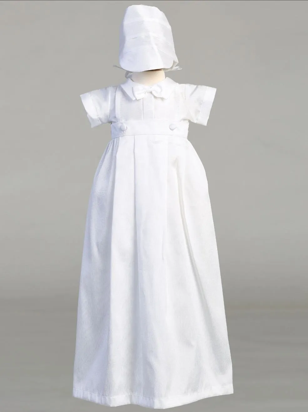 Baby Boys White Baptism & Christening Romper/Gown (8478)