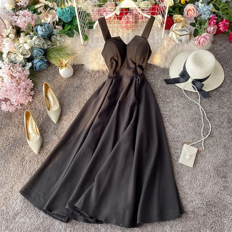 Backless Padded Vintage Halter Dress