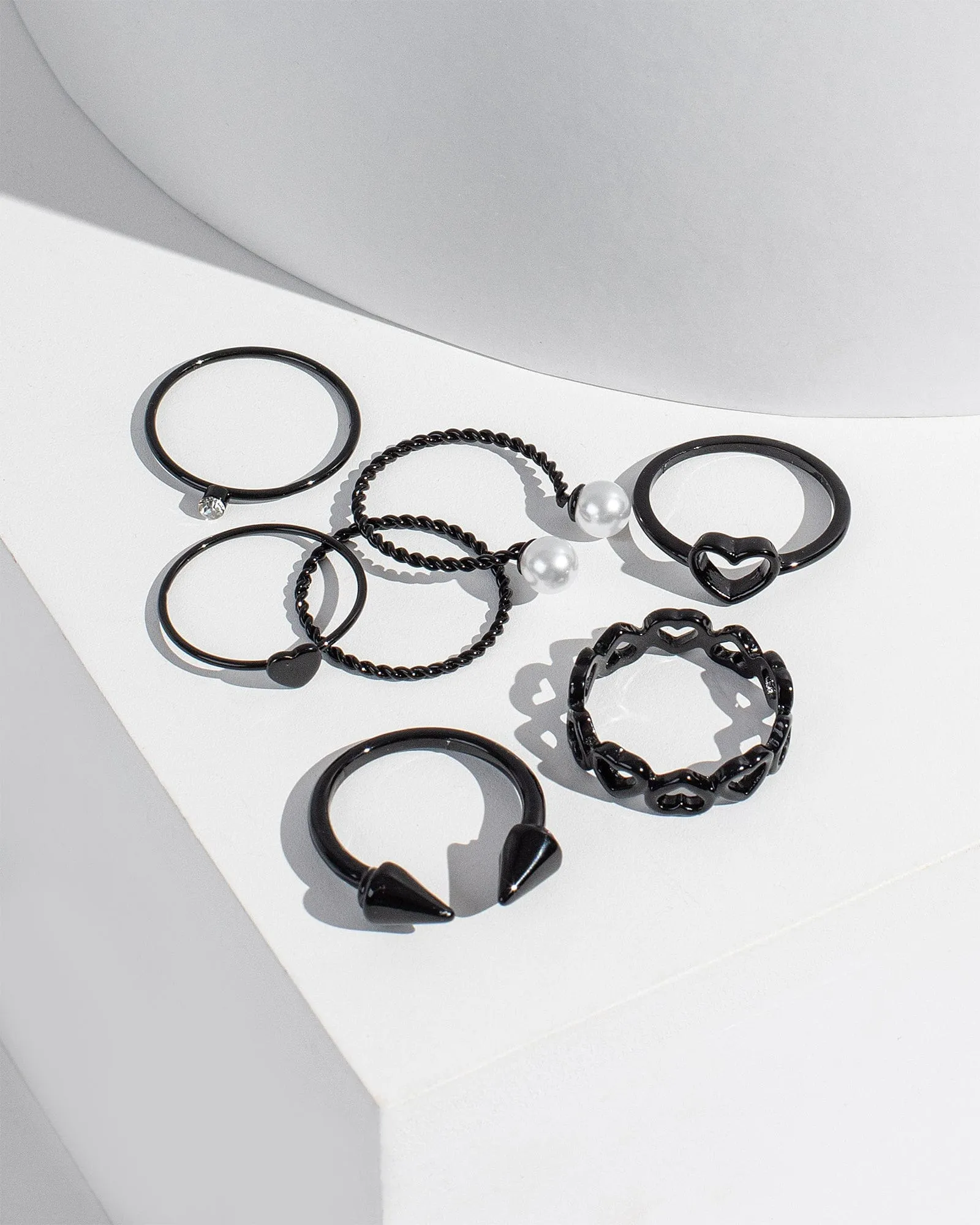 Black Punk Ring Multi Pack