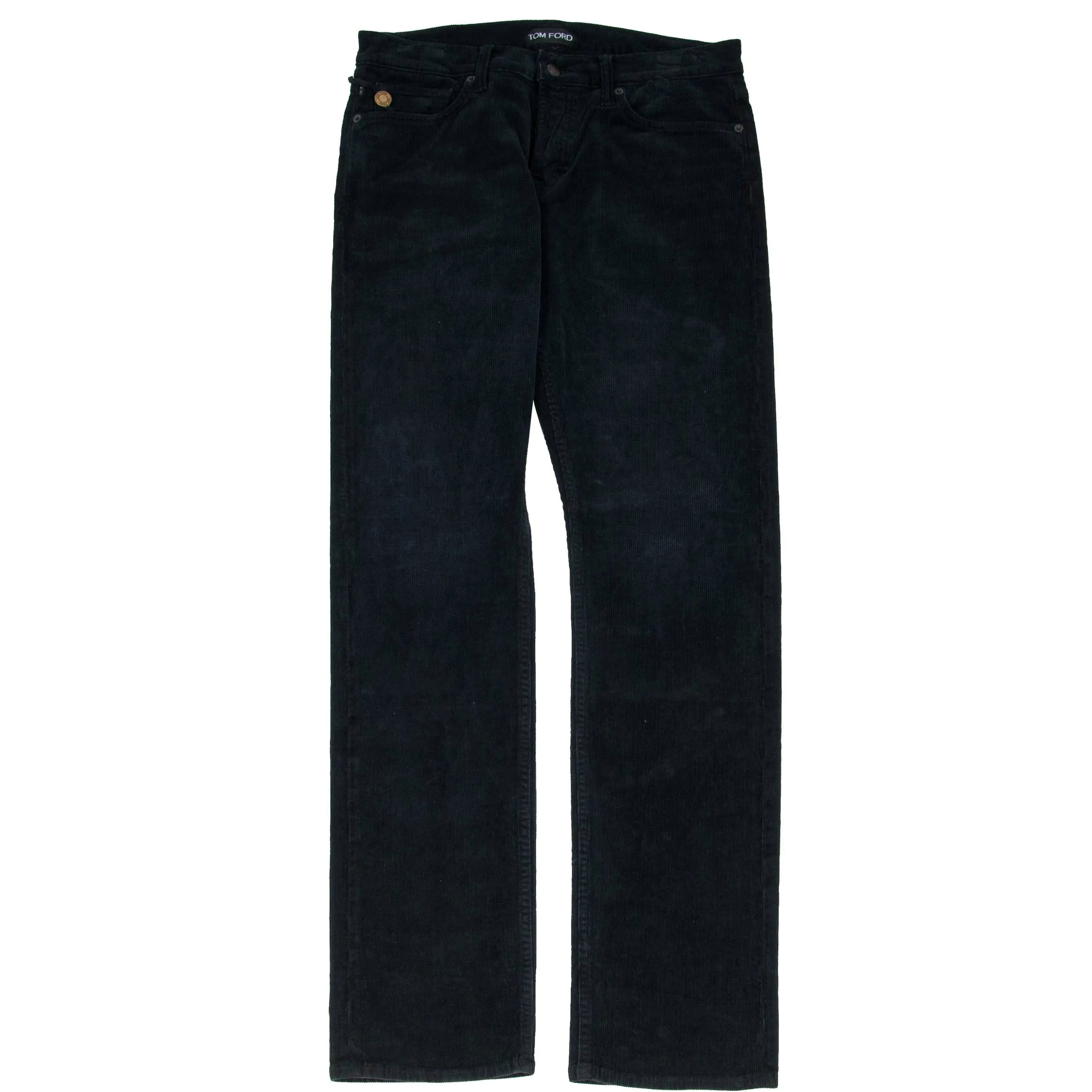 Black Ribbed Cotton Stretch Corduroy Trousers