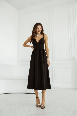 Black V-Neck Slip Dress