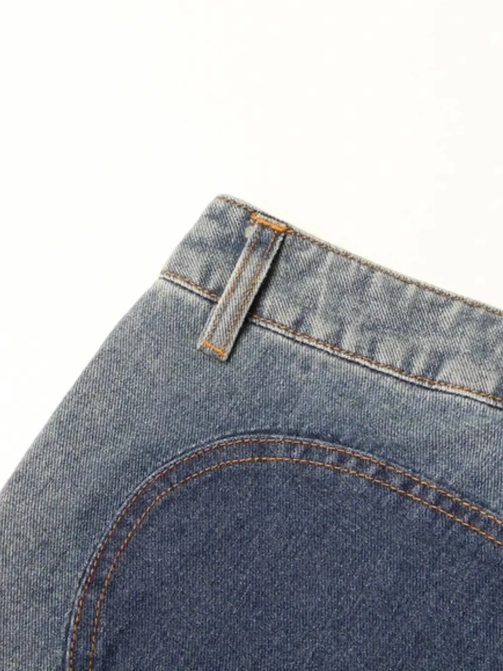 Blue jeans wavy straight pants