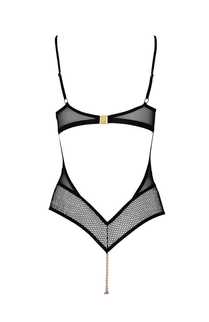 Bodysuit with double pearl string - London Body