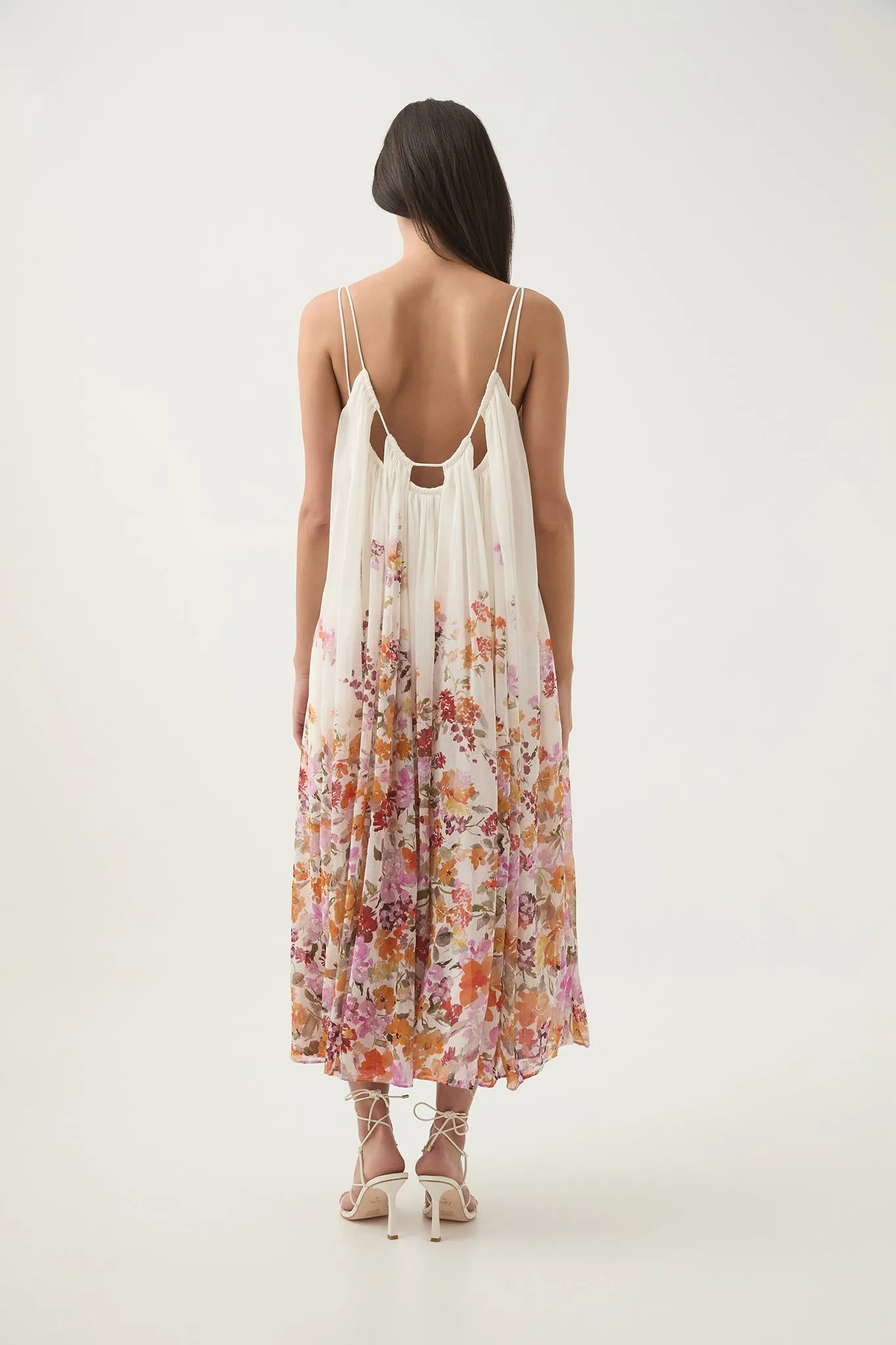 Boeri Border Print Midi Dress - Flora Natura