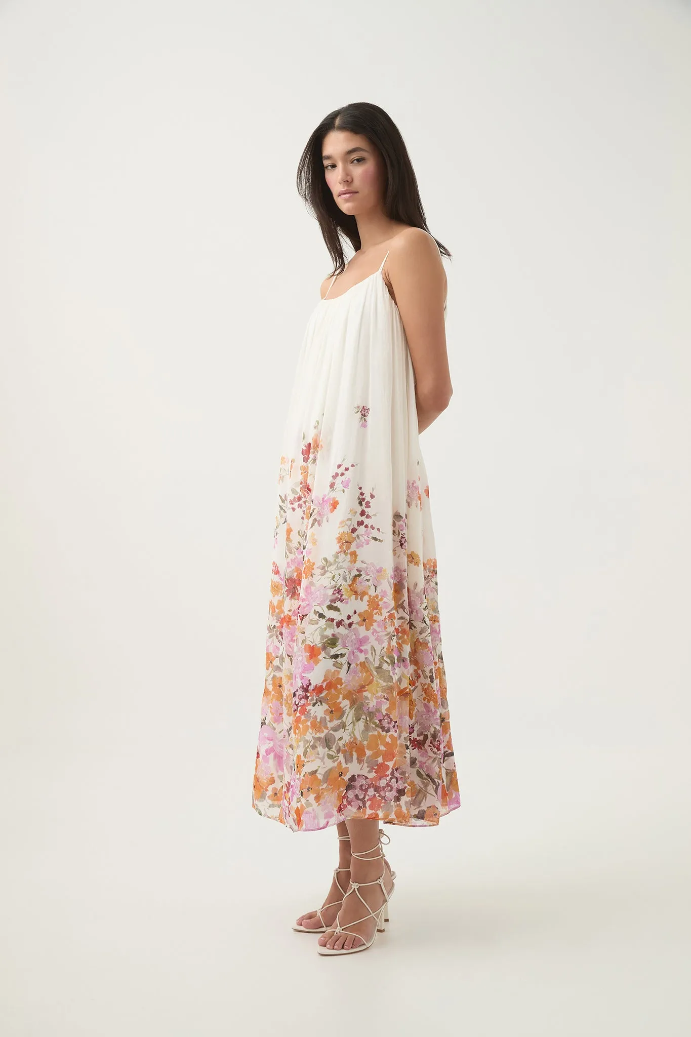 Boeri Border Print Midi Dress - Flora Natura