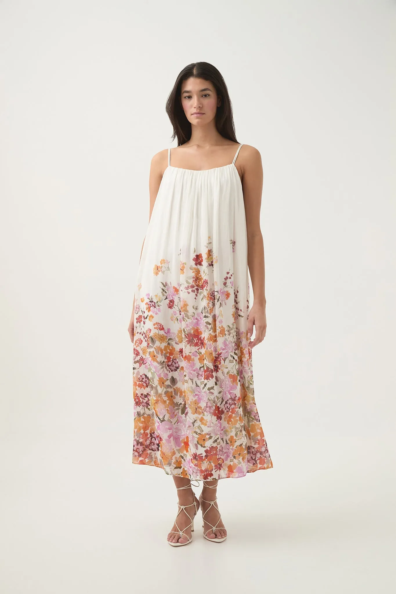 Boeri Border Print Midi Dress - Flora Natura