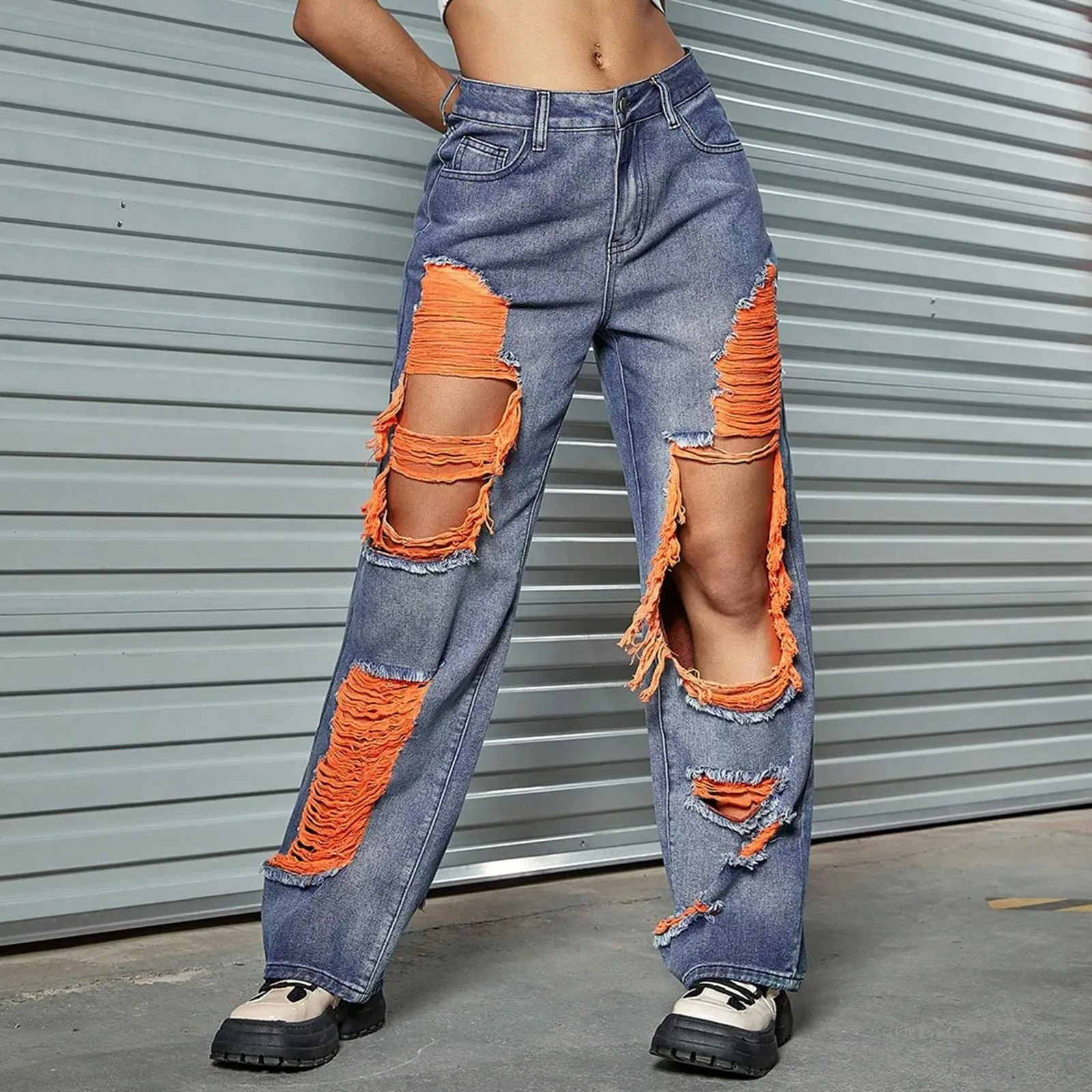 Booty Lifting Straight Leg Streetwear Jeans