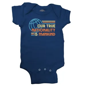 Boredwalk - Our True Nationality is Mankind Infant Bodysuit - Unisex Fit