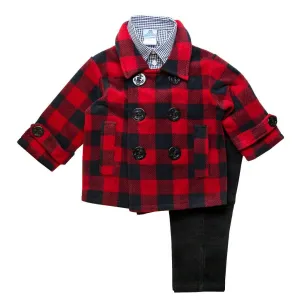 Boys Buffalo Plaid Jacket Set