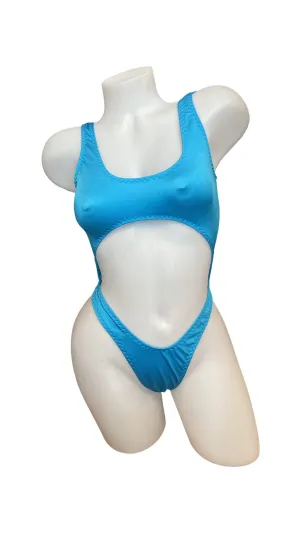 Bralette Top Thong Back Bodysuit Turquoise