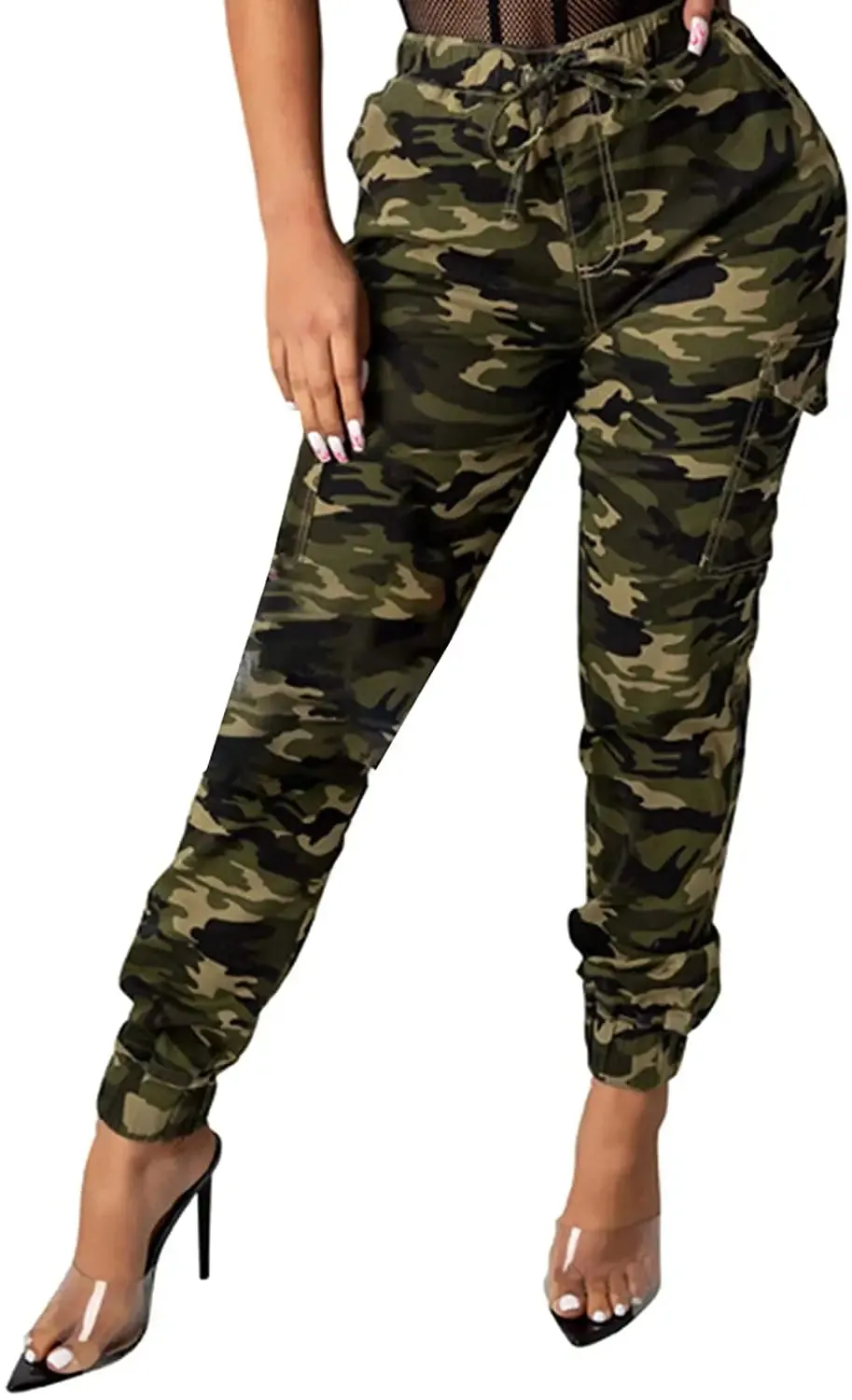 Camo Cargo Pants for Women with Pockets