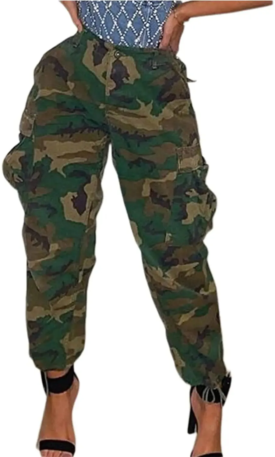 Camo Cargo Pants for Women with Pockets