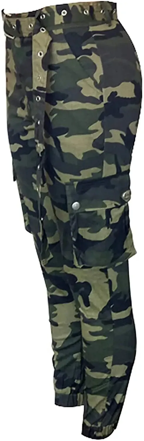 Camo Cargo Pants for Women with Pockets