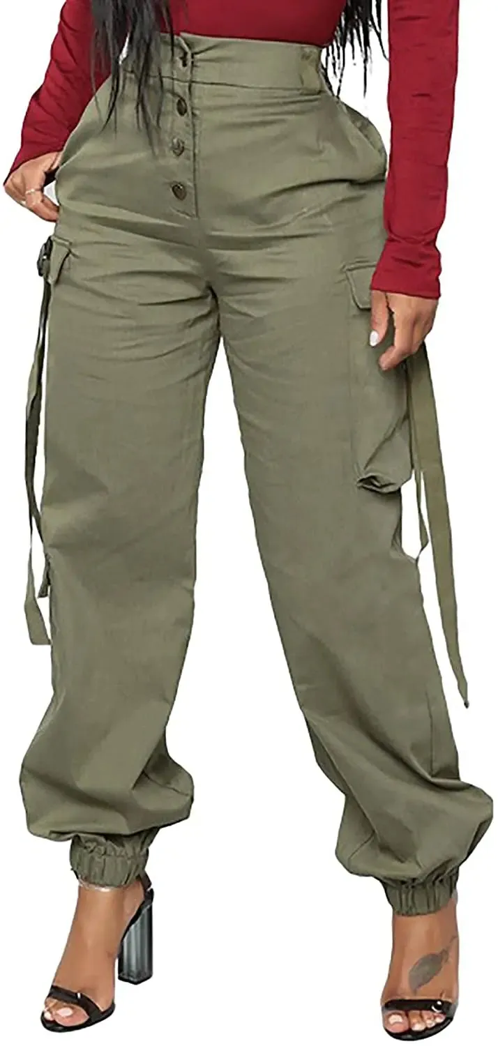 Camo Cargo Pants for Women with Pockets