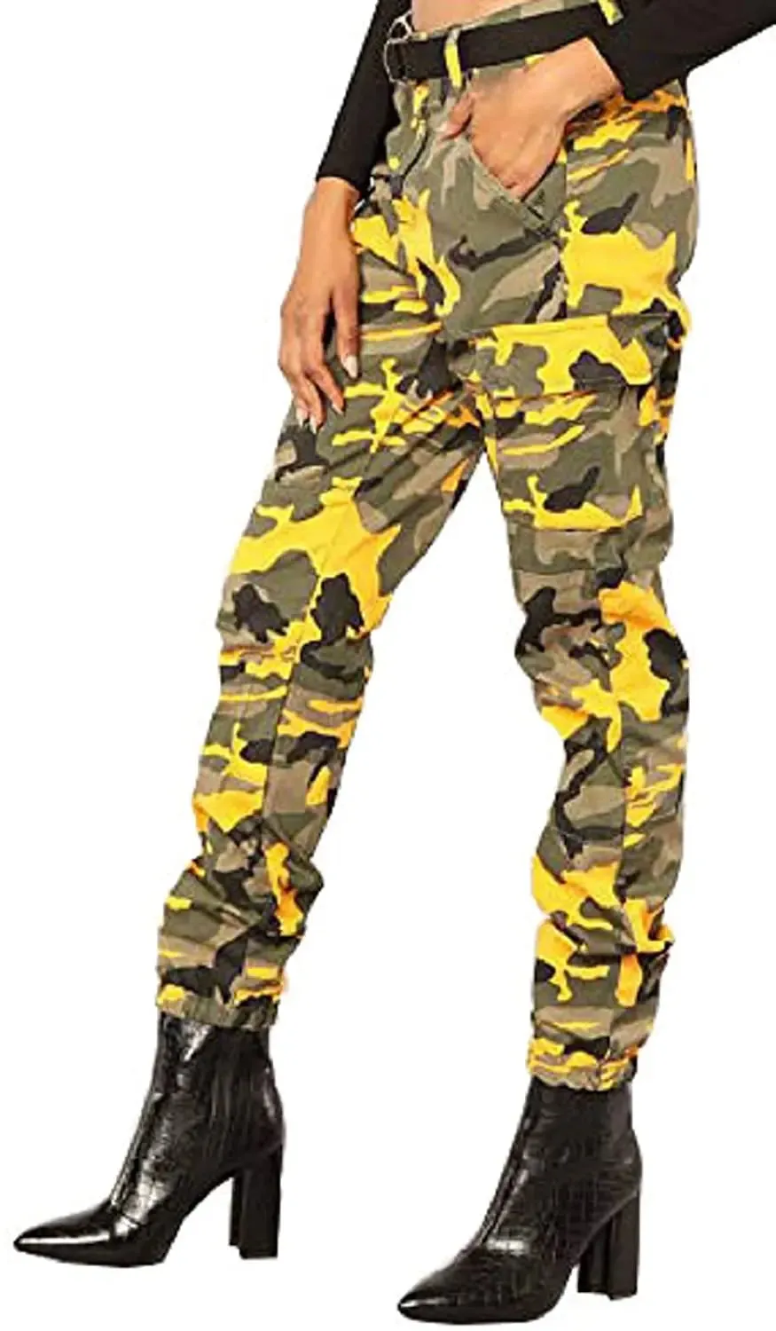 Camo Cargo Pants for Women with Pockets