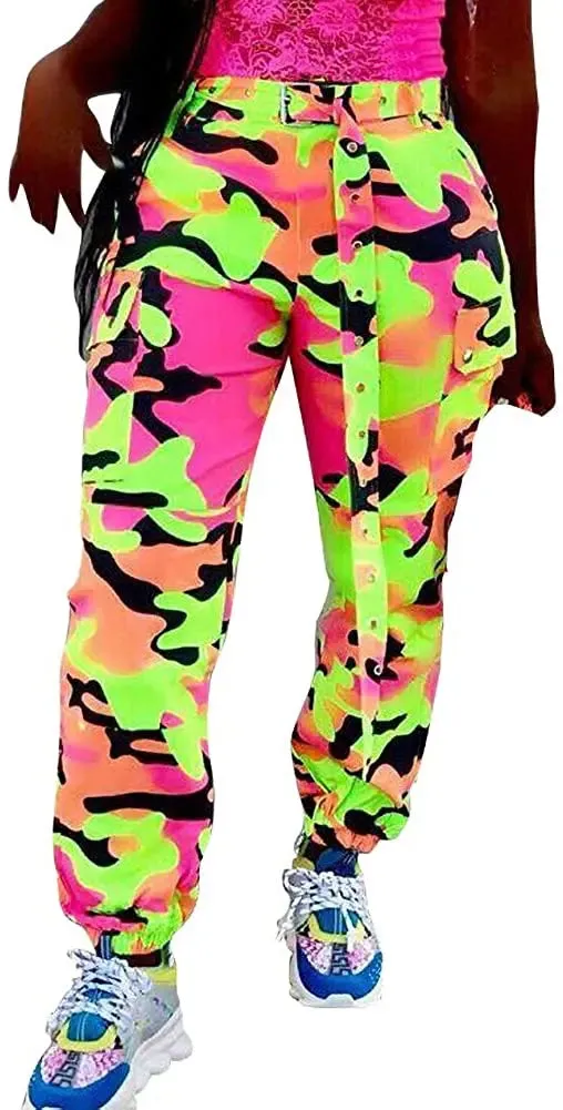 Camo Cargo Pants for Women with Pockets