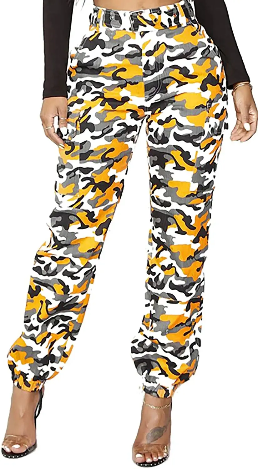 Camo Cargo Pants for Women with Pockets