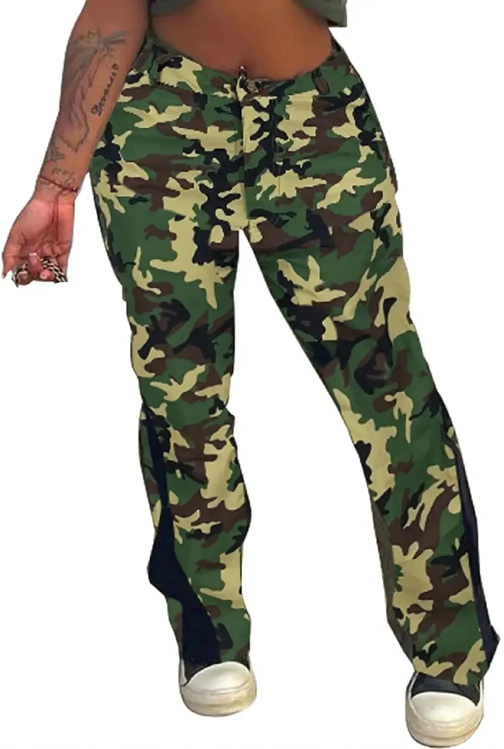 Camo Cargo Pants for Women with Pockets