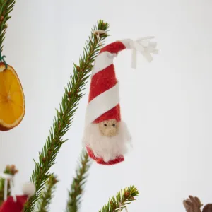 Candy Cane Swirl Tomte Gnome Ornament