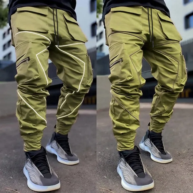 Casual Hip-Hop Cotton Drawstring Closure Cargo Pants