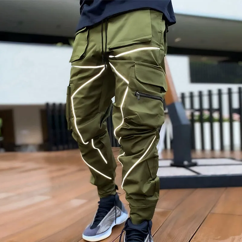 Casual Hip-Hop Cotton Drawstring Closure Cargo Pants