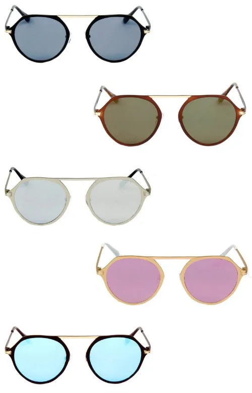 Classic Round Mirrored Fashion Sunglasses