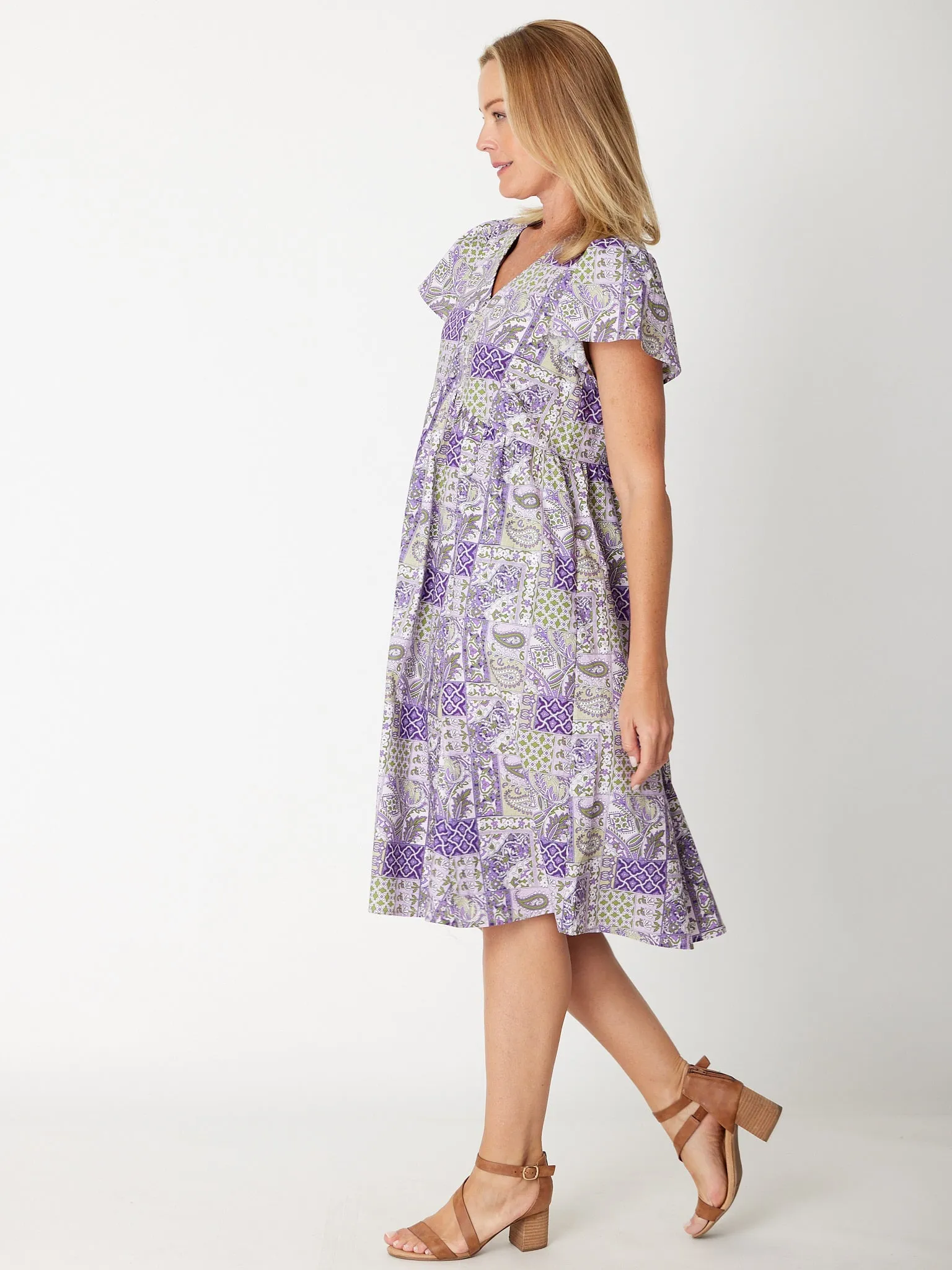 Cotton Flounce Dress- 31483 Lilac