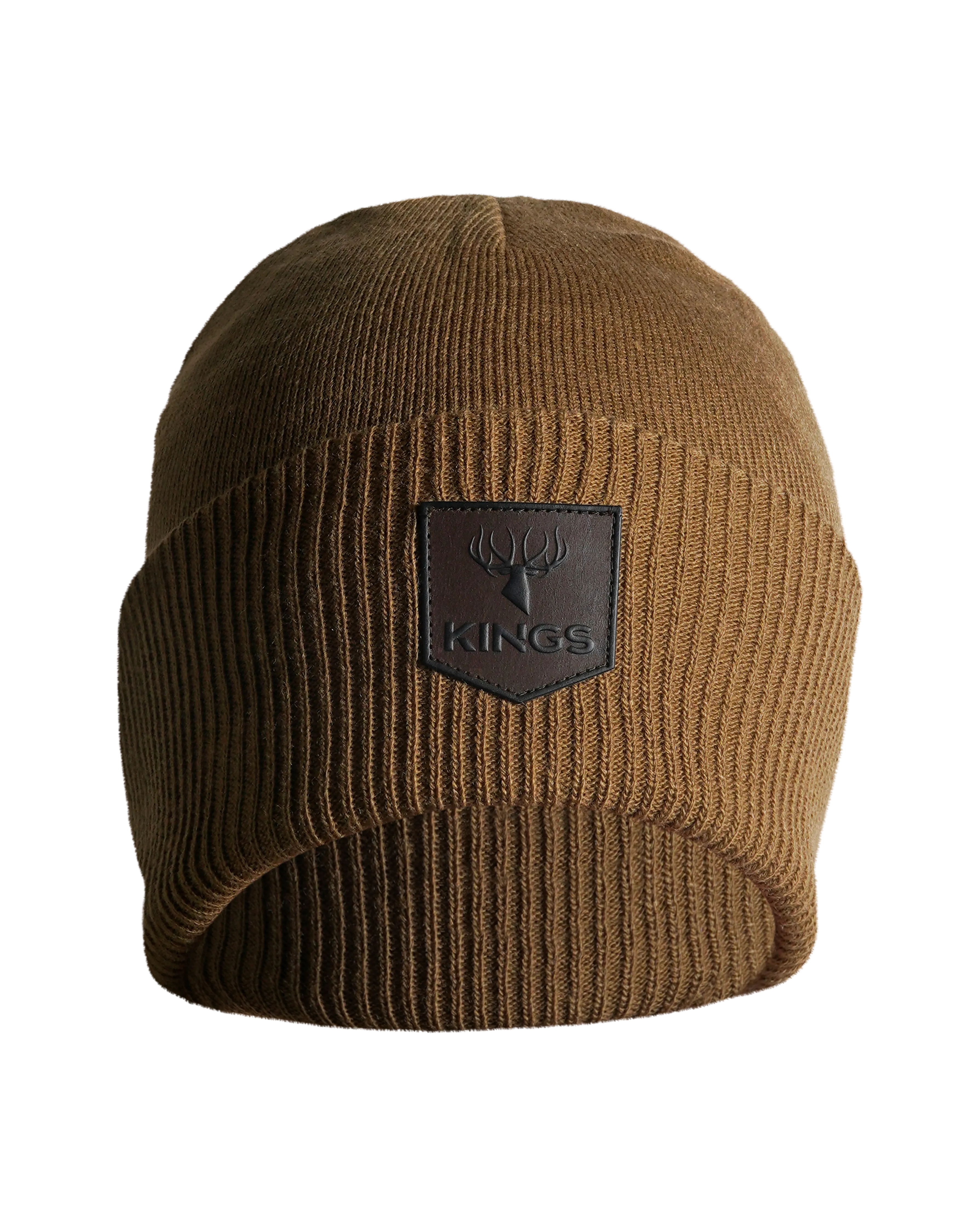 Cuffed Leather Patch Beanie