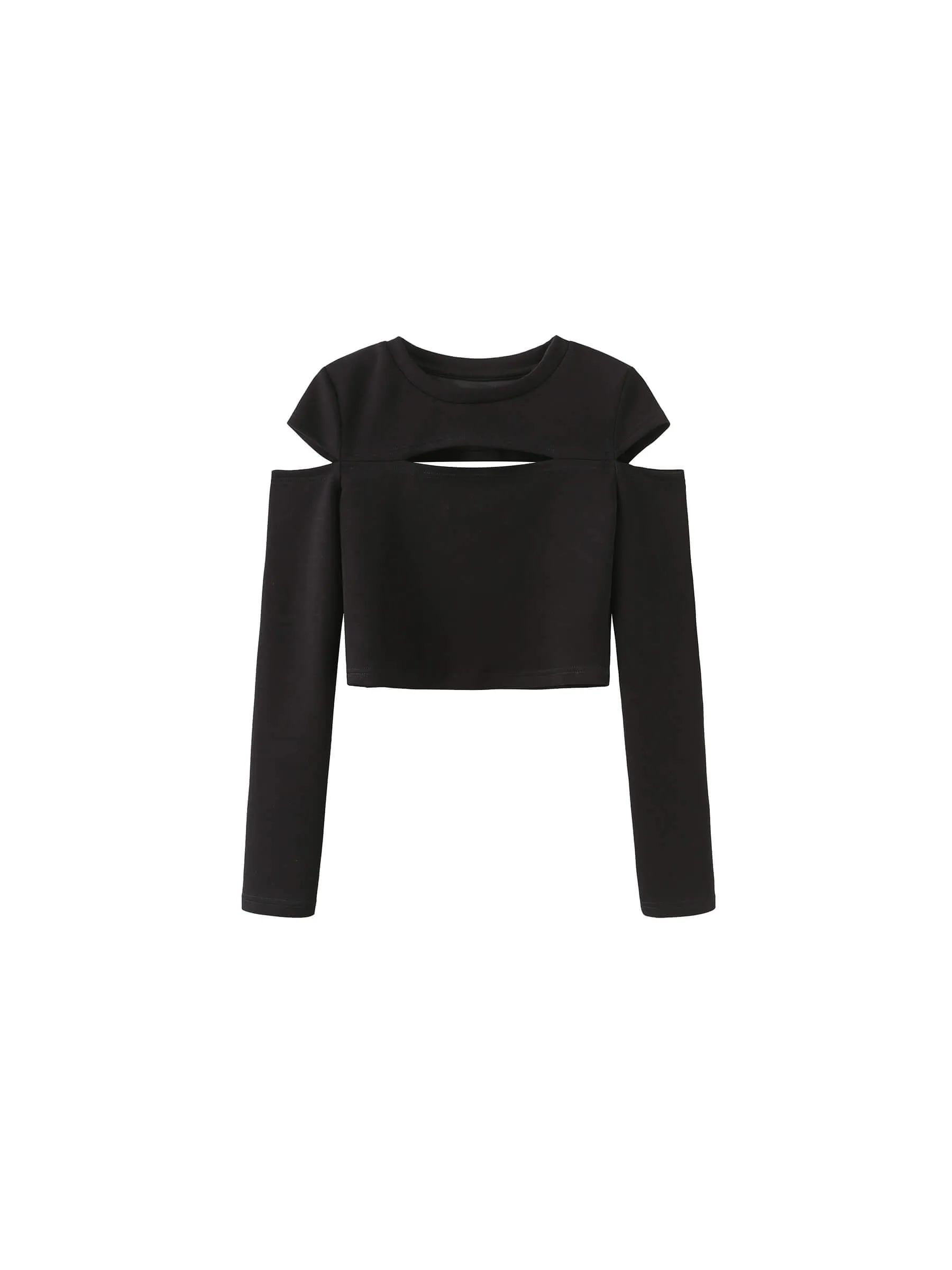 Cut Out Long Sleeve Crop Top