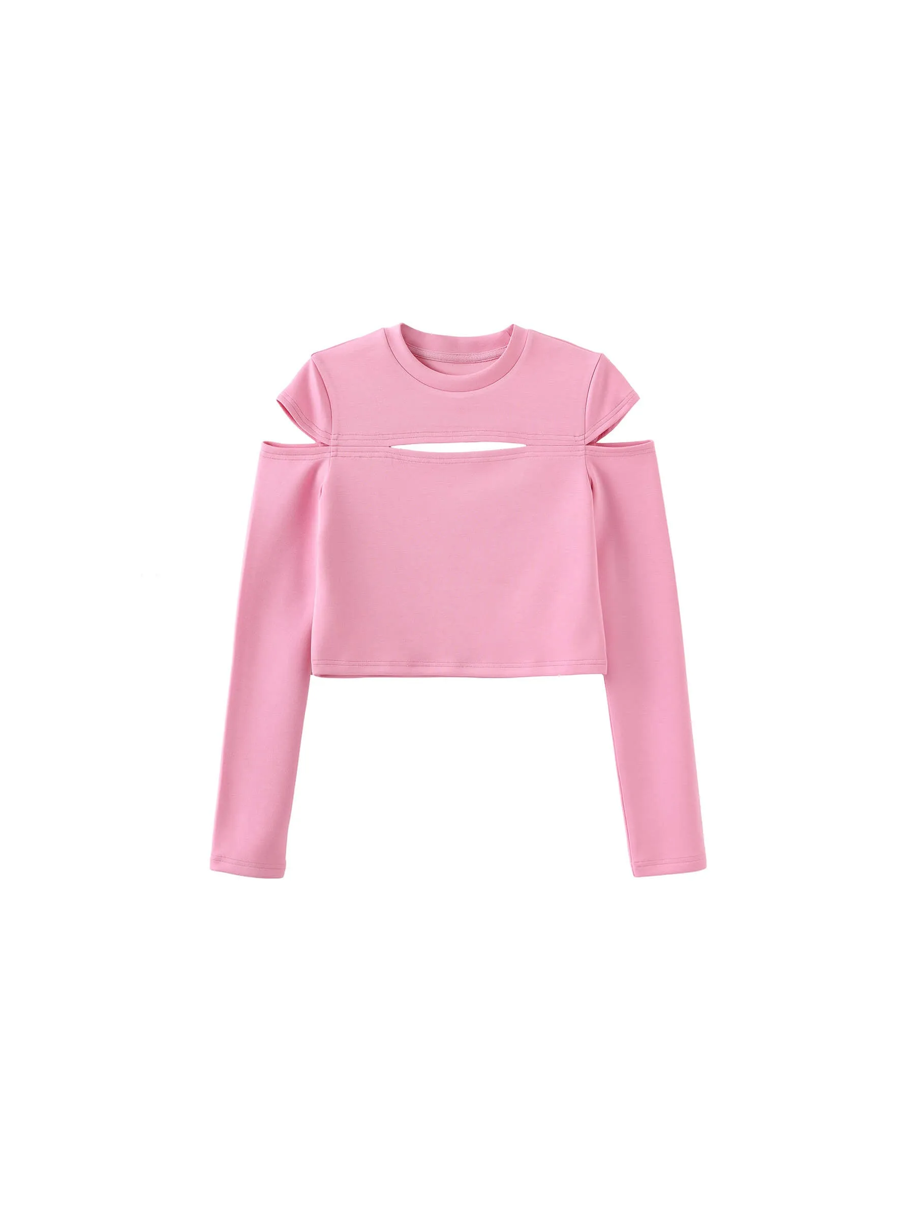 Cut Out Long Sleeve Crop Top