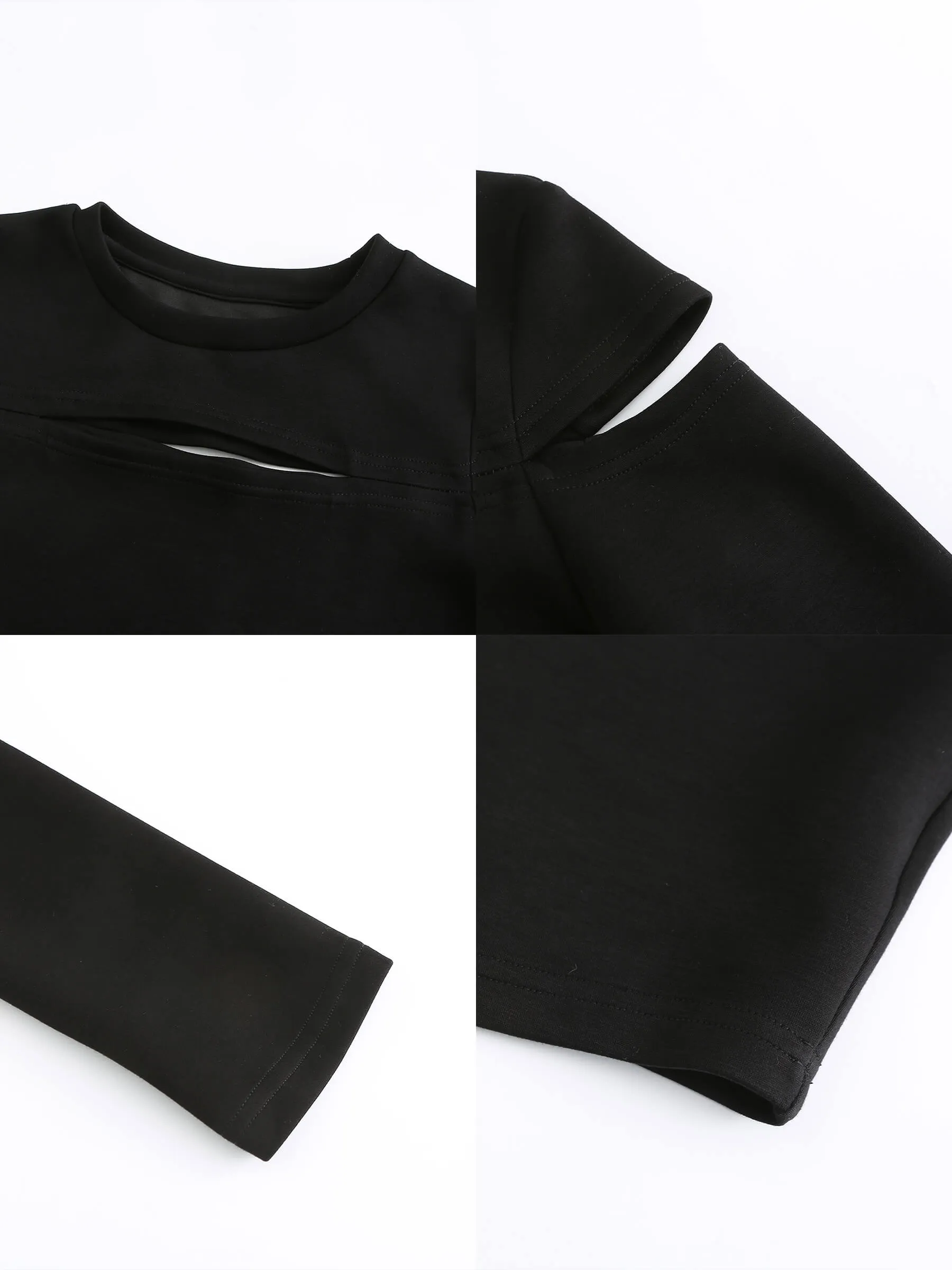 Cut Out Long Sleeve Crop Top