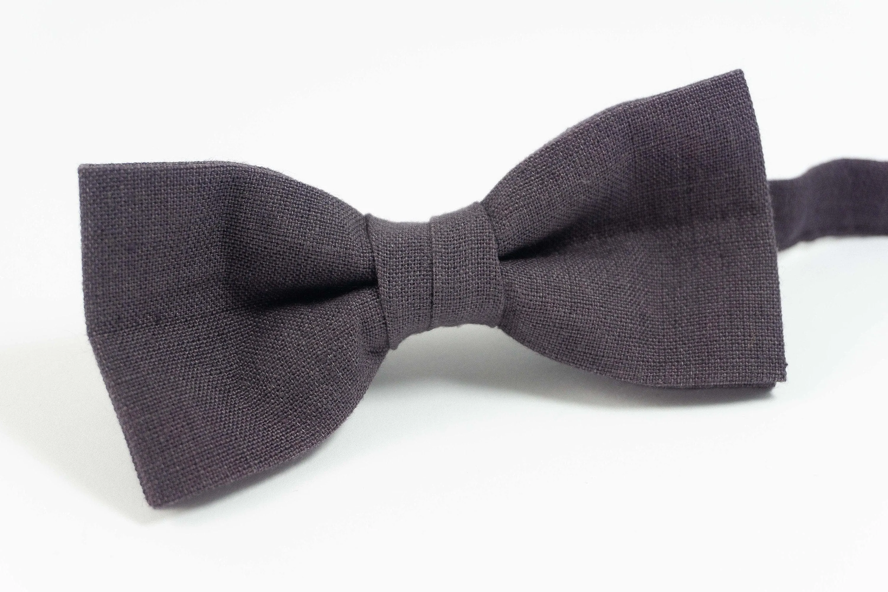 Dark brown wedding bow tie | Eco Friendly Linen bow ties for men