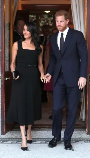 Duchess Meghan Markle Square Neck Midi Dress