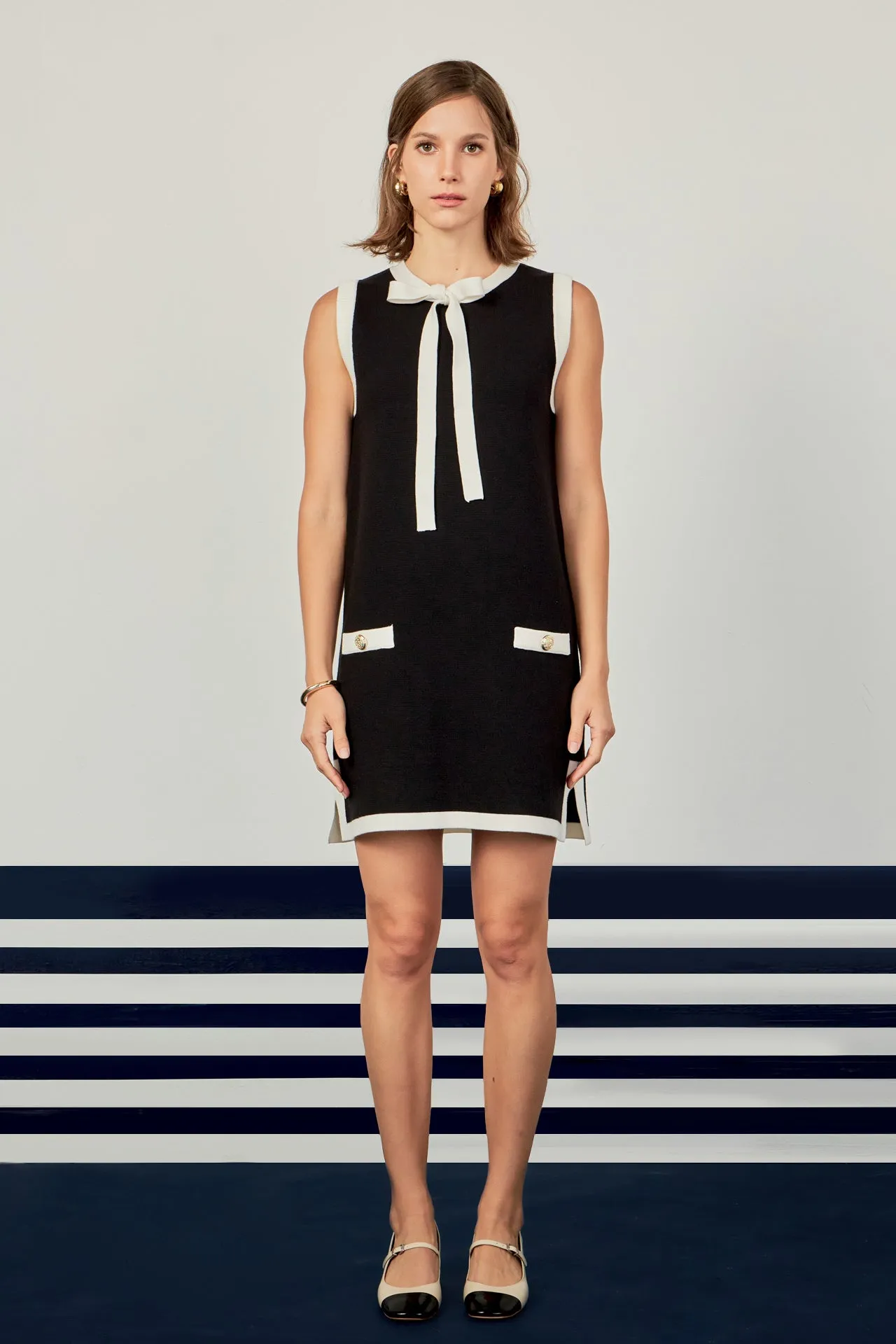 English Factory - Color Block Knit Mini Dress