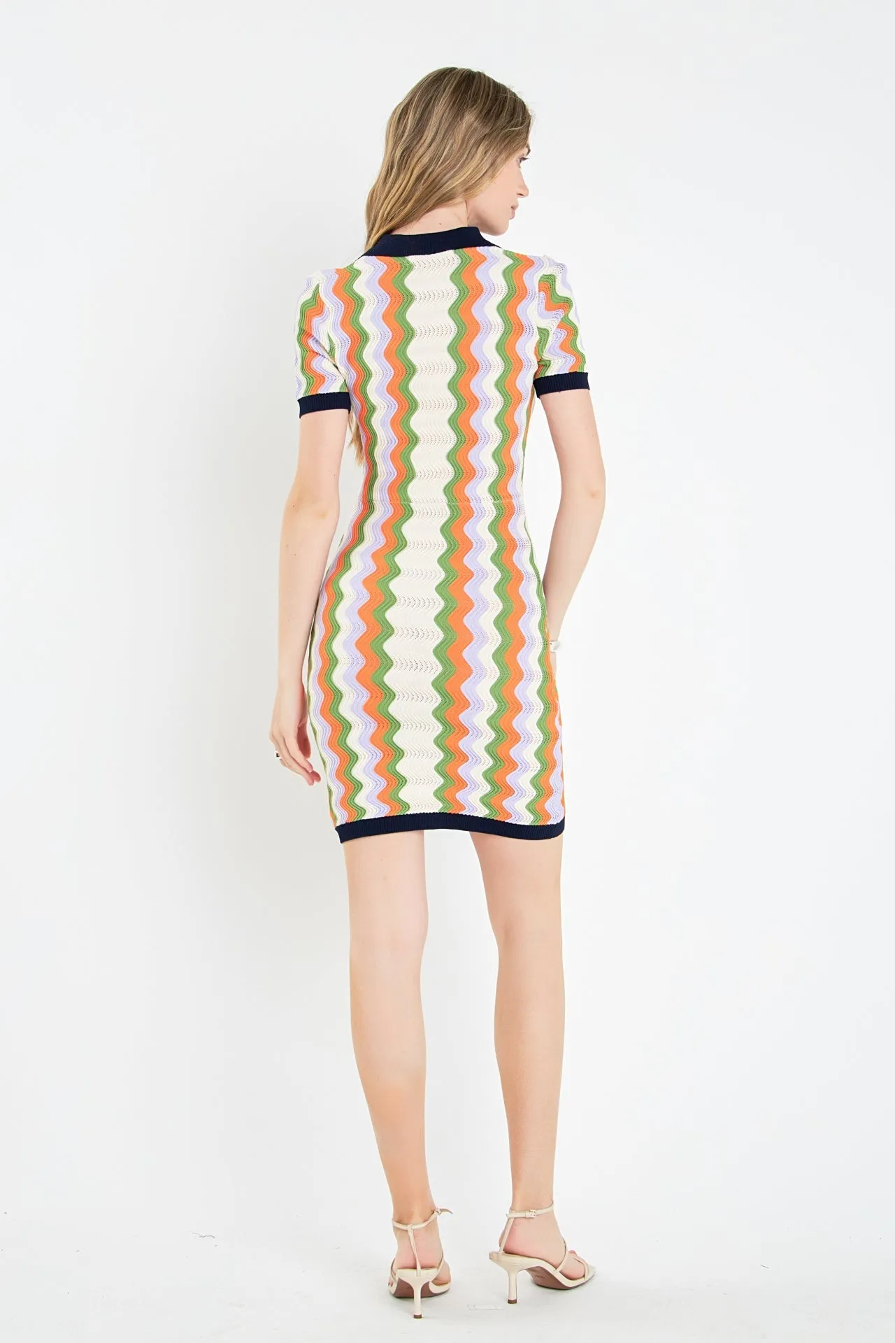 English Factory - Wavy Stripes Knit Mini Dress