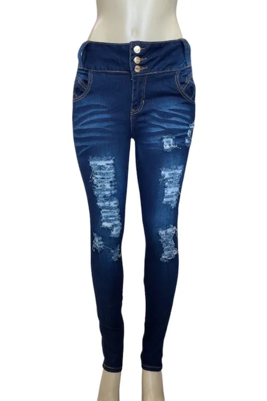 Faded Distressed Jeans