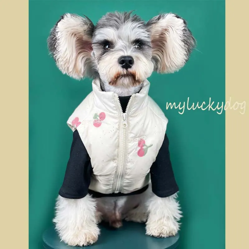 Fashion Dog Clothes Autumn And Winter Warm Cherry Vest