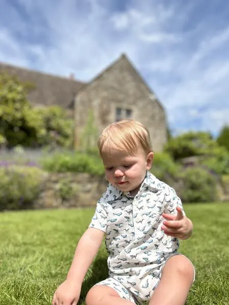 Finley Romper in White Whales