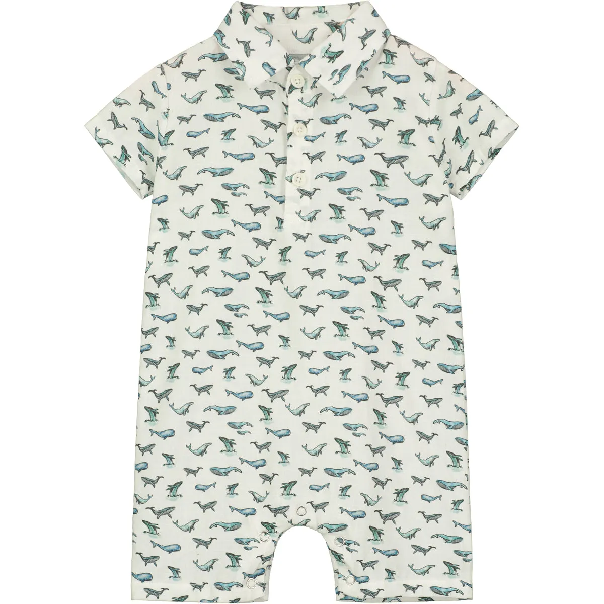 Finley Romper in White Whales