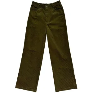 FITTED PANT- OLIVE CORDUROY