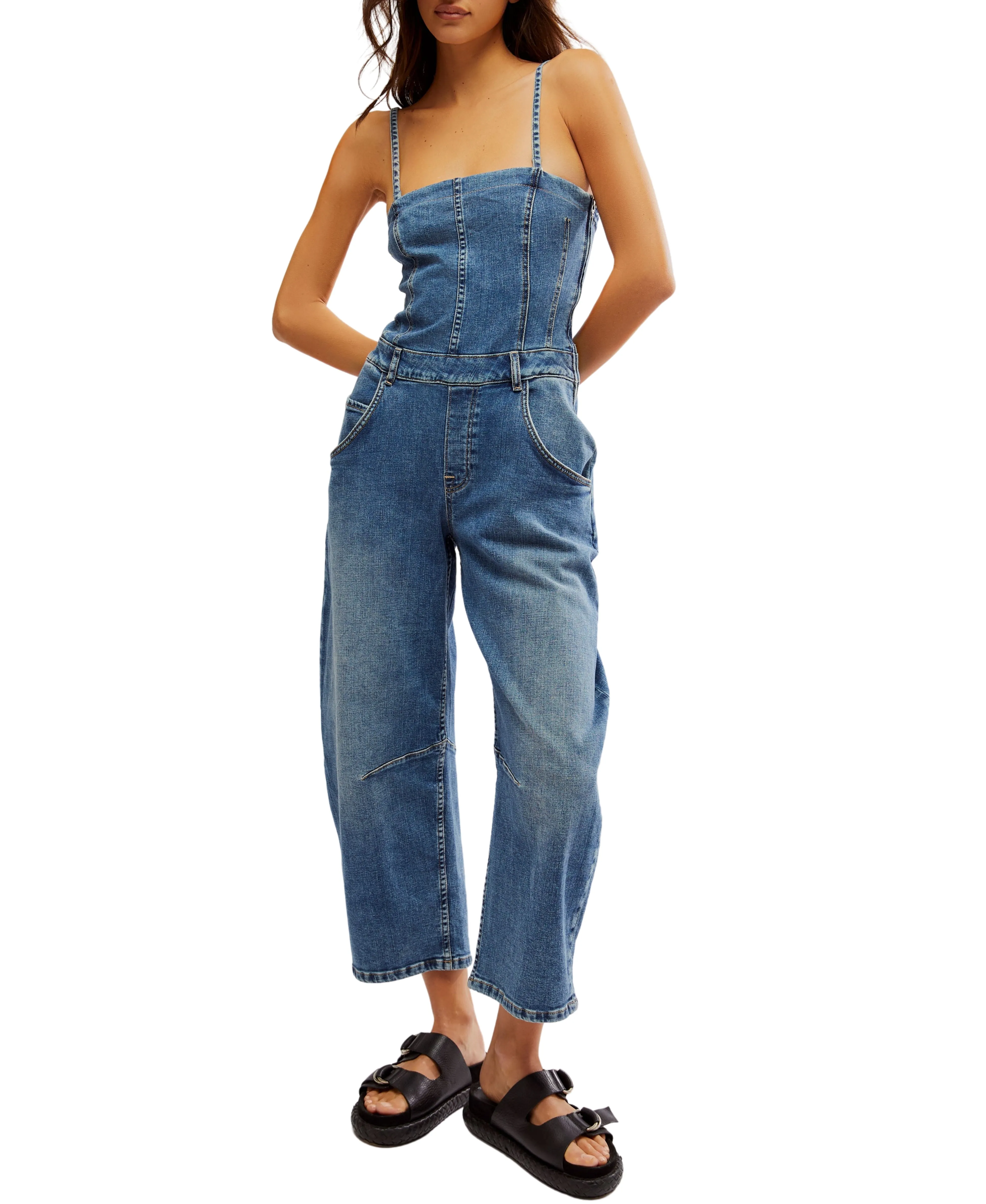 Free People Je Suis Pret Barrel Jumpsuit