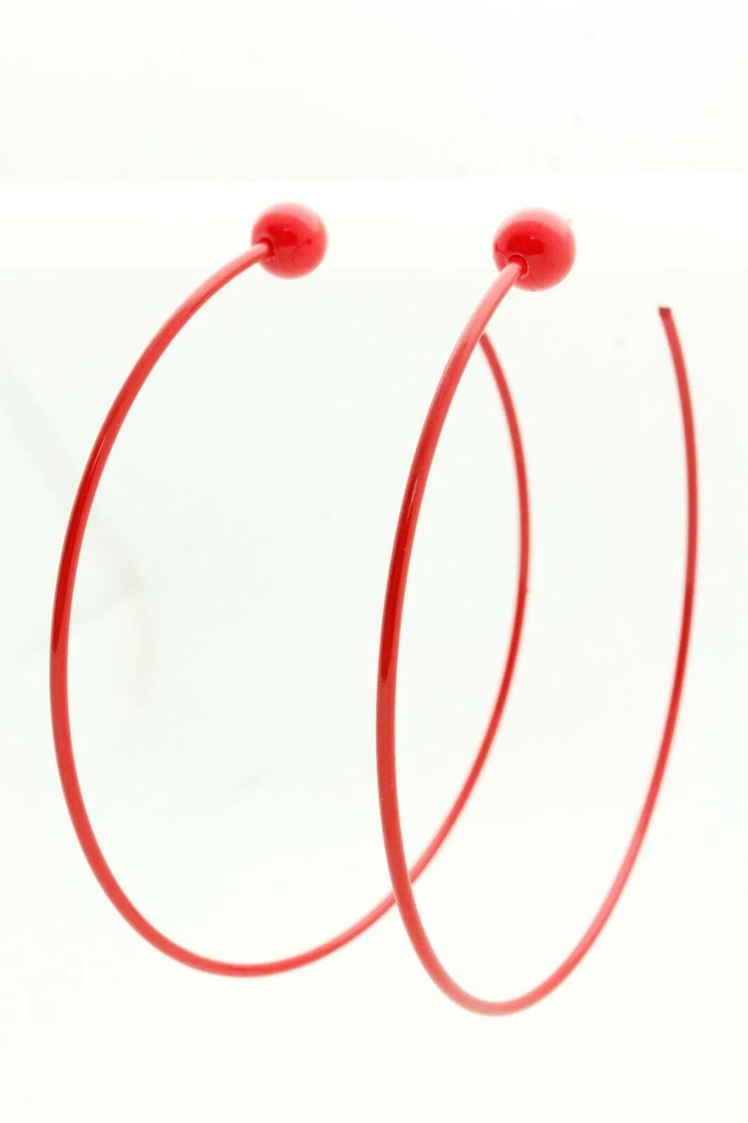 Fun Jewelry Earrings Set Huge Hoop Red Color Metal Sexy Party Club