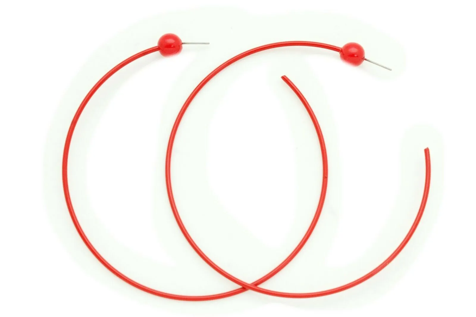 Fun Jewelry Earrings Set Huge Hoop Red Color Metal Sexy Party Club