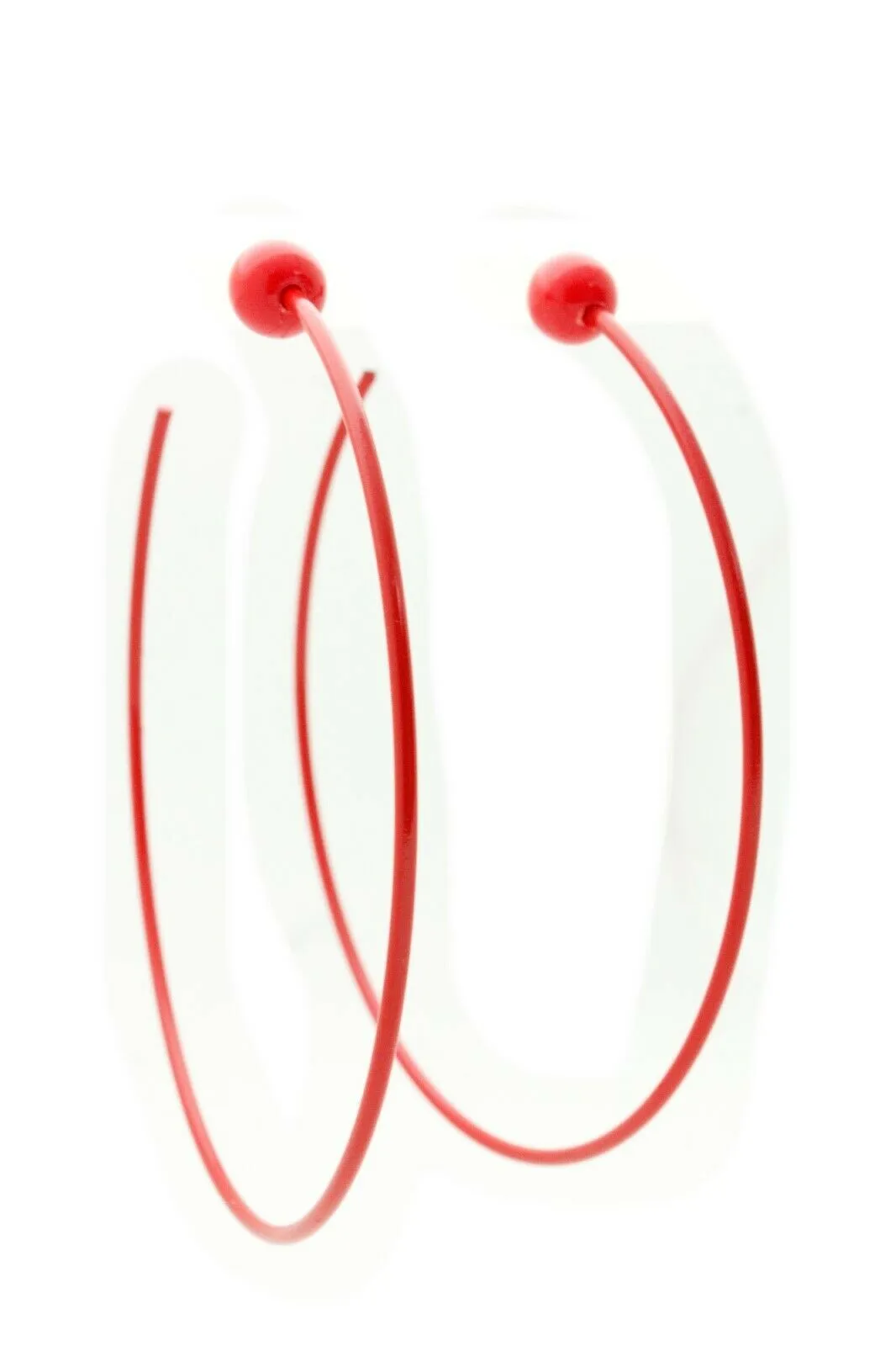 Fun Jewelry Earrings Set Huge Hoop Red Color Metal Sexy Party Club