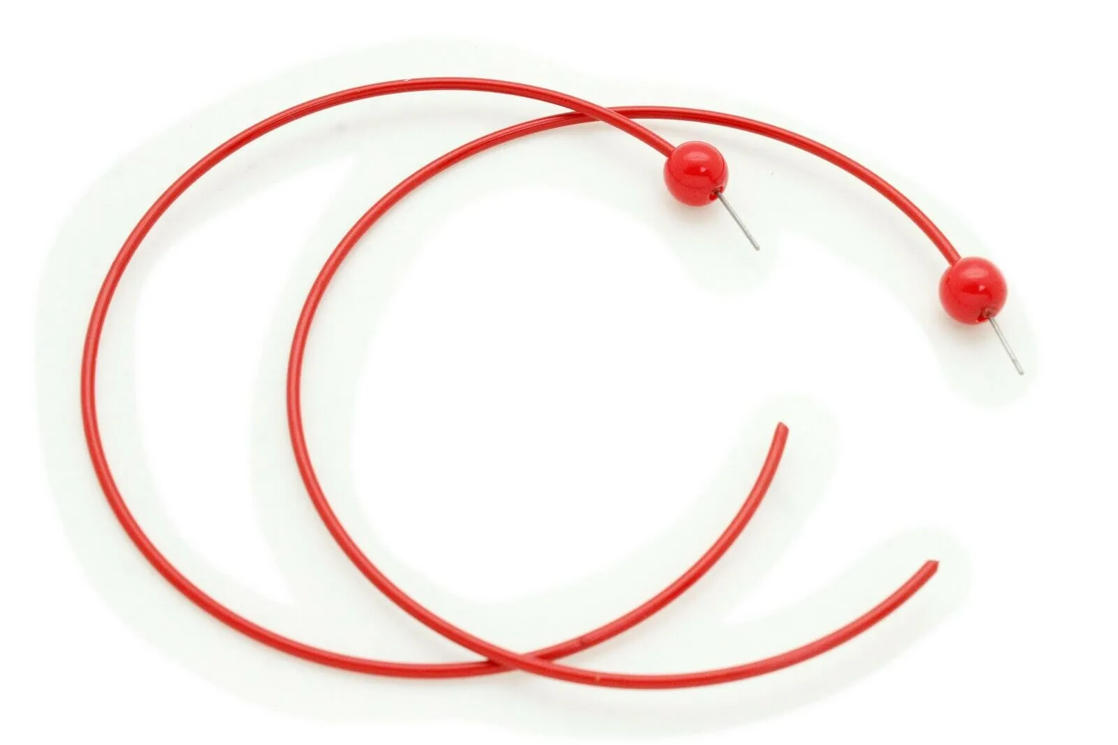 Fun Jewelry Earrings Set Huge Hoop Red Color Metal Sexy Party Club